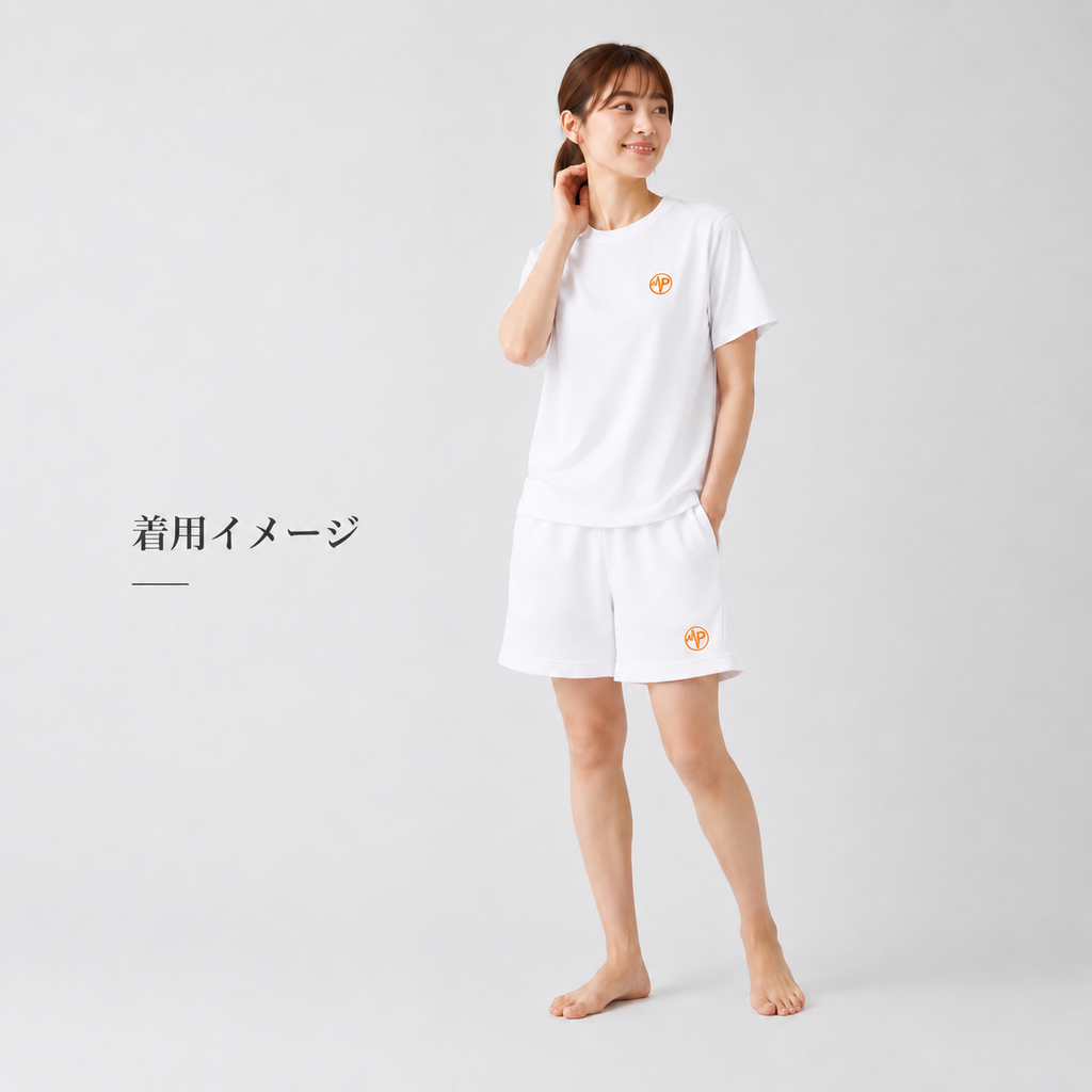 【静電気が出にくい天然コットン100%】リカバリーパジャマ上下セット（半袖Tシャツ・ハーフパンツ）