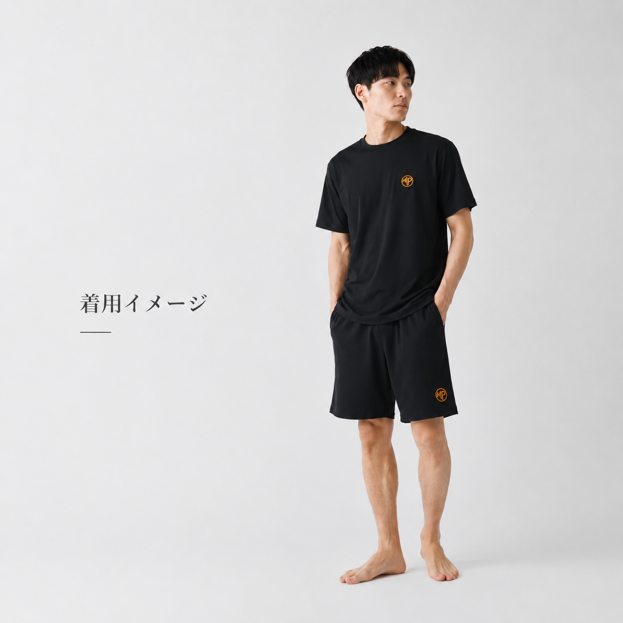 【静電気が出にくい天然コットン100%】リカバリーパジャマ上下セット（半袖Tシャツ・ハーフパンツ）